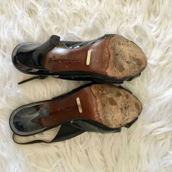 Cole Haan + Nike Air Open Toe Black Patent Leather - Picture 10 of 12